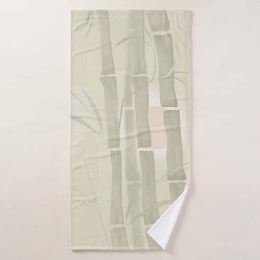 Bambou, arrière - plan beige (Serviette de bain)