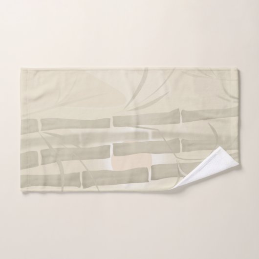 Bambou, arrière - plan beige (Serviette à main)