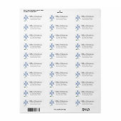 Bambou Chinoiserie étiquette de adresse peint à la (Feuille entière)