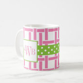 Bambou et graine Monogramme Mug (Devant gauche)