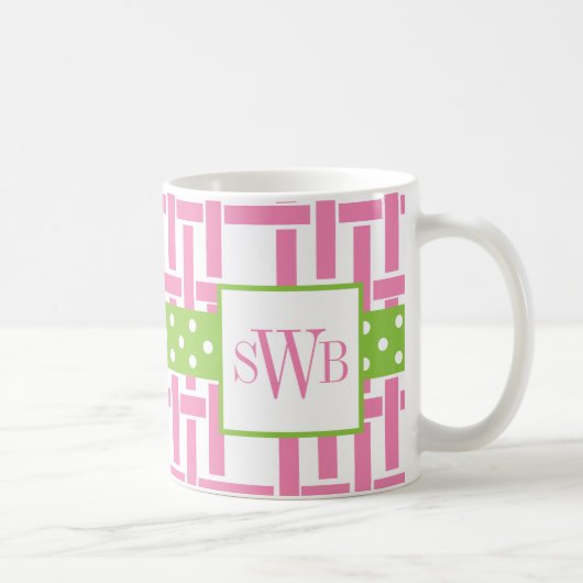 Bambou et graine Monogramme Mug (Droite)