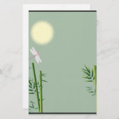 Bambou et libellules papeterie florale (Devant / Derrière)