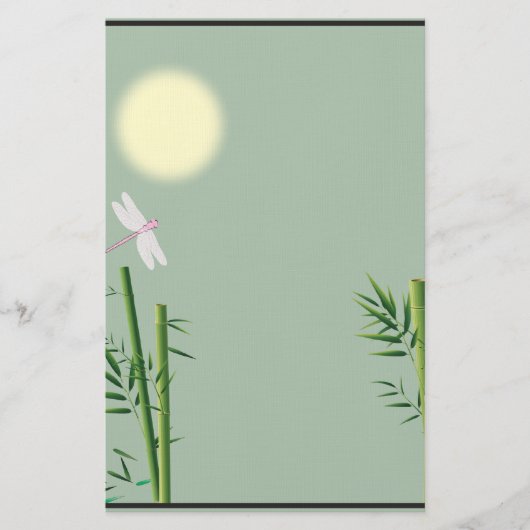 Bambou et libellules papeterie florale (Devant)