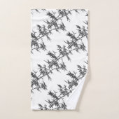Bambou noir sur blanc (Serviette à main)