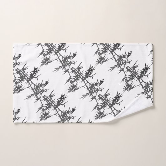 Bambou noir sur blanc (Serviette à main)