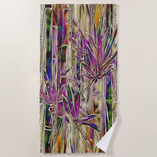 Bambou Tree peinture numérique serviette de plage (Devant)