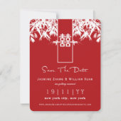 Bambou Zen Double Bonheur Chinois Save The Date (Devant)
