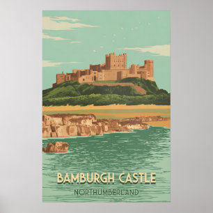 Bamburgh Kasteel Northumberland Reisposter Poster