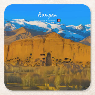 Bamyan, Afghanistan - Buddha Klifvallei Vierkante Kartonnen Onderzetter