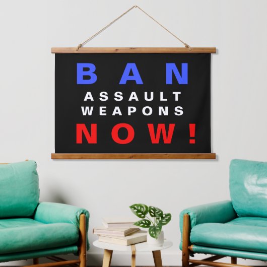 Ban Assault Weapons Now! Gun Reform Protest Hangend Wandkleed (Woonkamer)