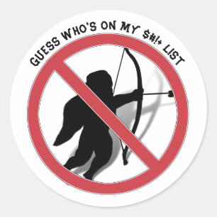 Ban Cupid Anti Valentijnsdag Ronde Sticker