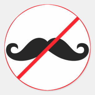 Ban Mustaches! Ronde Sticker