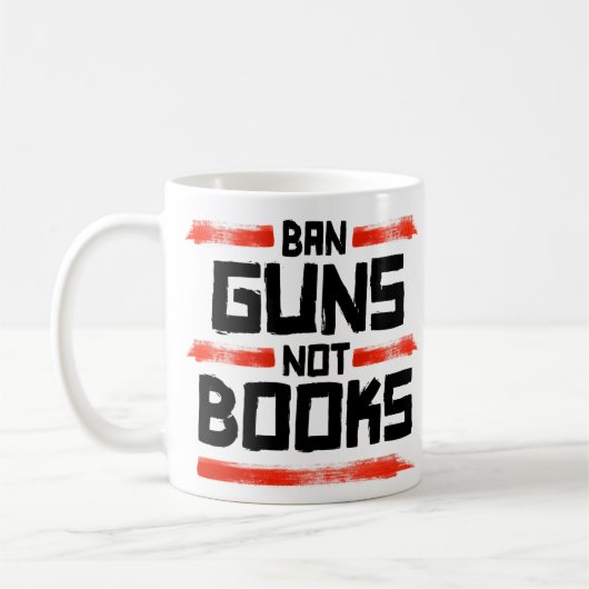 BAN PISTOLEN NIET BOEKEN KOFFIEMOK (Links)