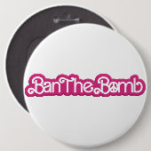 Ban The Bomb ／＃Nobarbenheimer ／ Ronde Button 6,0 Cm (Voorkant /achterkant)