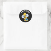 Bana-nerd Funny Fruit Nerd Pun Dark BG Ronde Sticker (Tas)