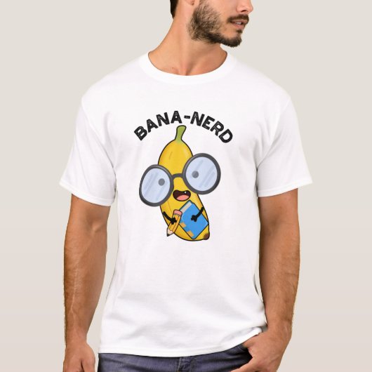 Bana-nerd Funny Fruit Nerd Pun T-shirt (Voorkant)