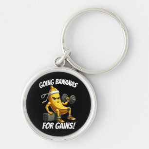 banaan aan het sporten sleutelhanger