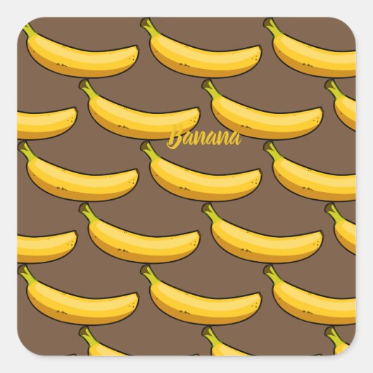 Banaan aanpassen vierkante sticker (Voorkant)