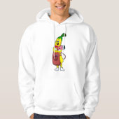 Banaan als hairdresser met luchtdroger hoodie (Voorkant)