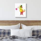 Banaan als schilder met penseel canvas afdruk (Insitu (Slaapkamer))