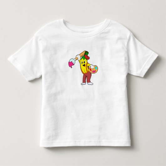 Banaan als schilder met penseel kinder shirts (Voorkant)