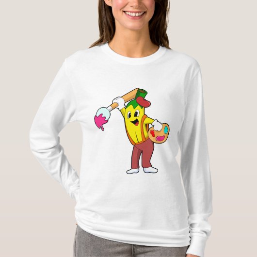 Banaan als schilder met penseel t-shirt (Voorkant)