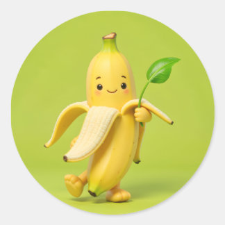 “Banaan Baby zegt hallo! 🍌💙 Voeg zoetheid en gli Ronde Sticker