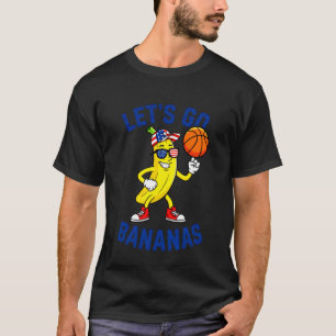 Banaan Basketbal T-shirt, Kom op Bananen Balspeler T-shirt