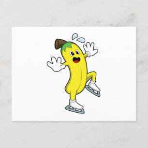 Banaan bij ijsschaatsen met ijs-schaatsen.PNG Briefkaart