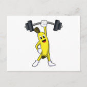 Banaan bij krachttraining met halter briefkaart (Voorkant)