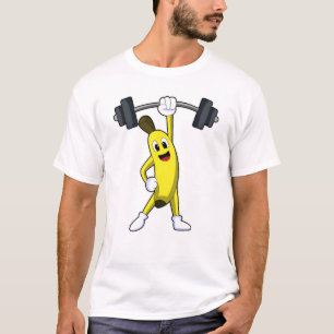 Banaan bij Sterke opleiding met Barbell T-shirt