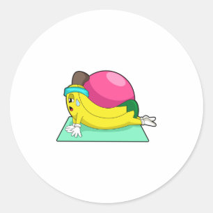 Banaan bij Yoga Fitness Ronde Sticker