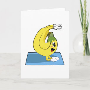 Banaan bij yoga op yogamat kaart