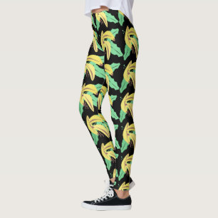 Banaan bos gele patroonlegging leggings