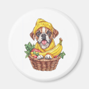 Banaan Boxer � Grappige Fruit Hond Magneet