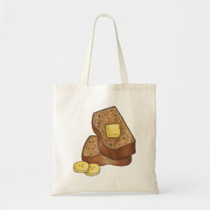 Banaan Brood Loaf Slice Butter Baking Food Tote Bag