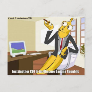 Banaan CEO Grappige Offbeat Cartoon Verzamelaars C Briefkaart