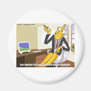 Banaan CEO Grappige Offbeat Cartoon Verzamelaars C Magneet
