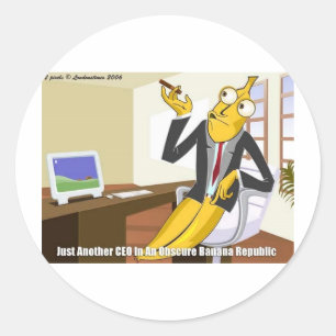 Banaan CEO Grappige Offbeat Cartoon Verzamelaars C Ronde Sticker
