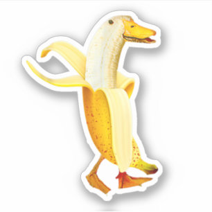 Banaan Eend. Grappige Antropomorfe fruit Dieren Sticker