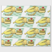 Banaan en pannenkoeken Ontbijt Fun Food Cadeaupapier (Vlak)