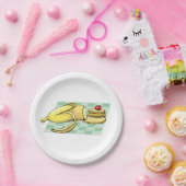 Banaan en pannenkoeken Ontbijt Fun Food Papieren Bordje (Feest)