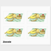 Banaan en pannenkoeken Ontbijt Fun Food Rechthoekige Sticker (Vel)