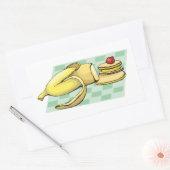 Banaan en pannenkoeken Ontbijt Fun Food Rechthoekige Sticker (Envelop)