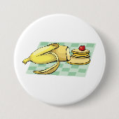 Banaan en pannenkoeken Ontbijt Fun Food Ronde Button 7,6 Cm (Voorkant)