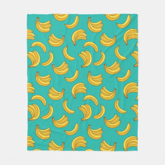 Banaan Fruit Fun Patroon Fleece Deken (Voorkant)