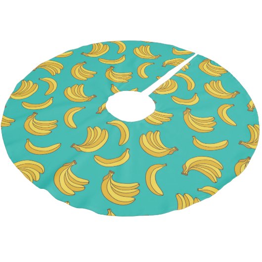 Banaan Fruit Fun Patroon Kerstboom Rok (Gekanteld)