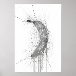 Banaan Fruit Grijs Poster