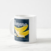 Banaan  fruitlabel Retro Koffiemok (Voorkant links)