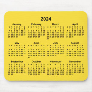 Banaan Geel 2024 Kalender Muismat
